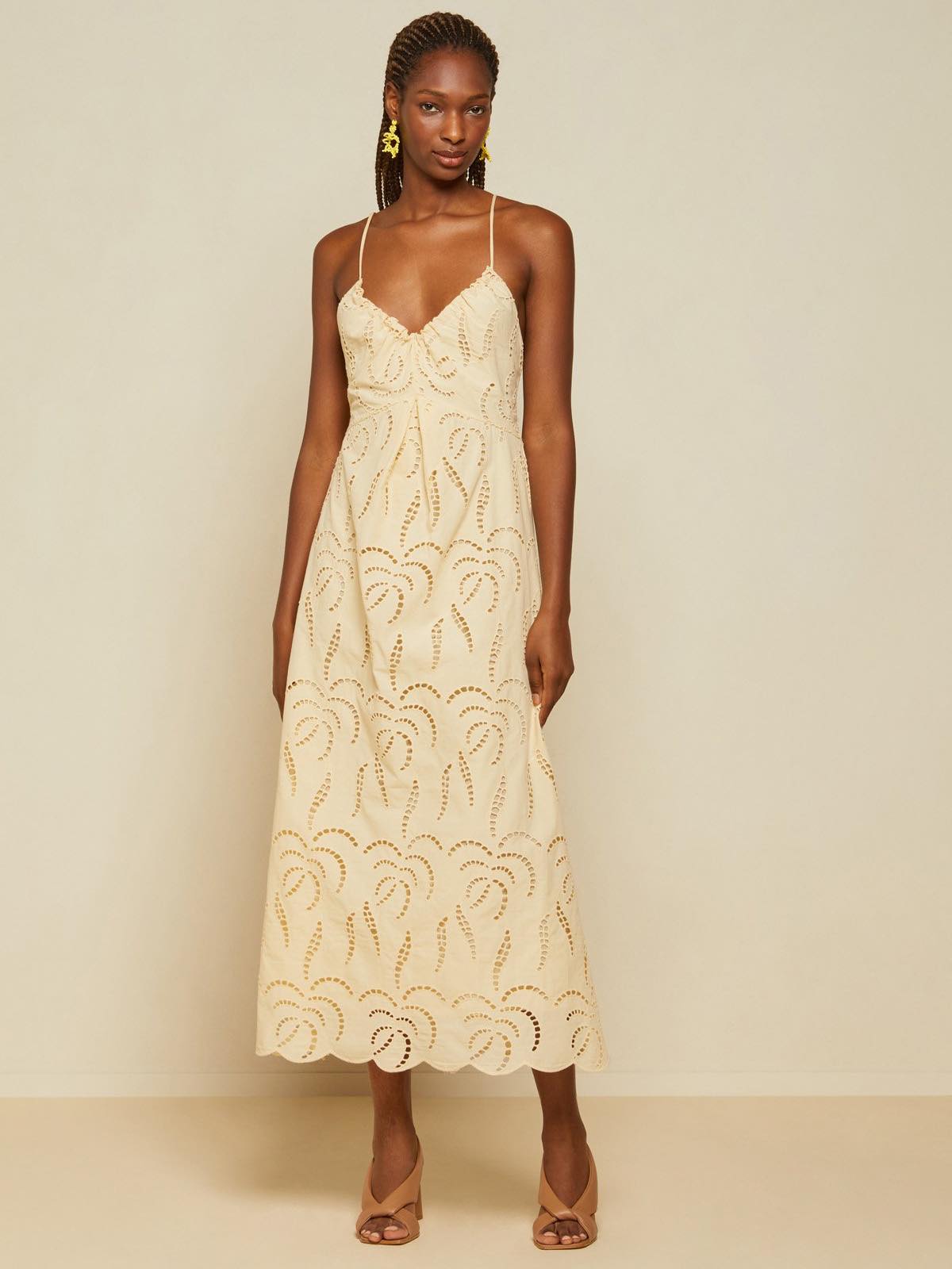 Cream broderie anglaise dress hotsell