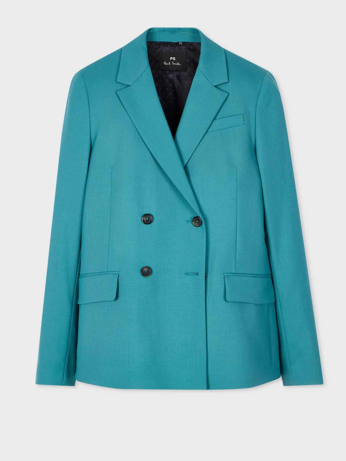 Paul Smith Women s Peacock Blue Wool Jacket bowns cambridge