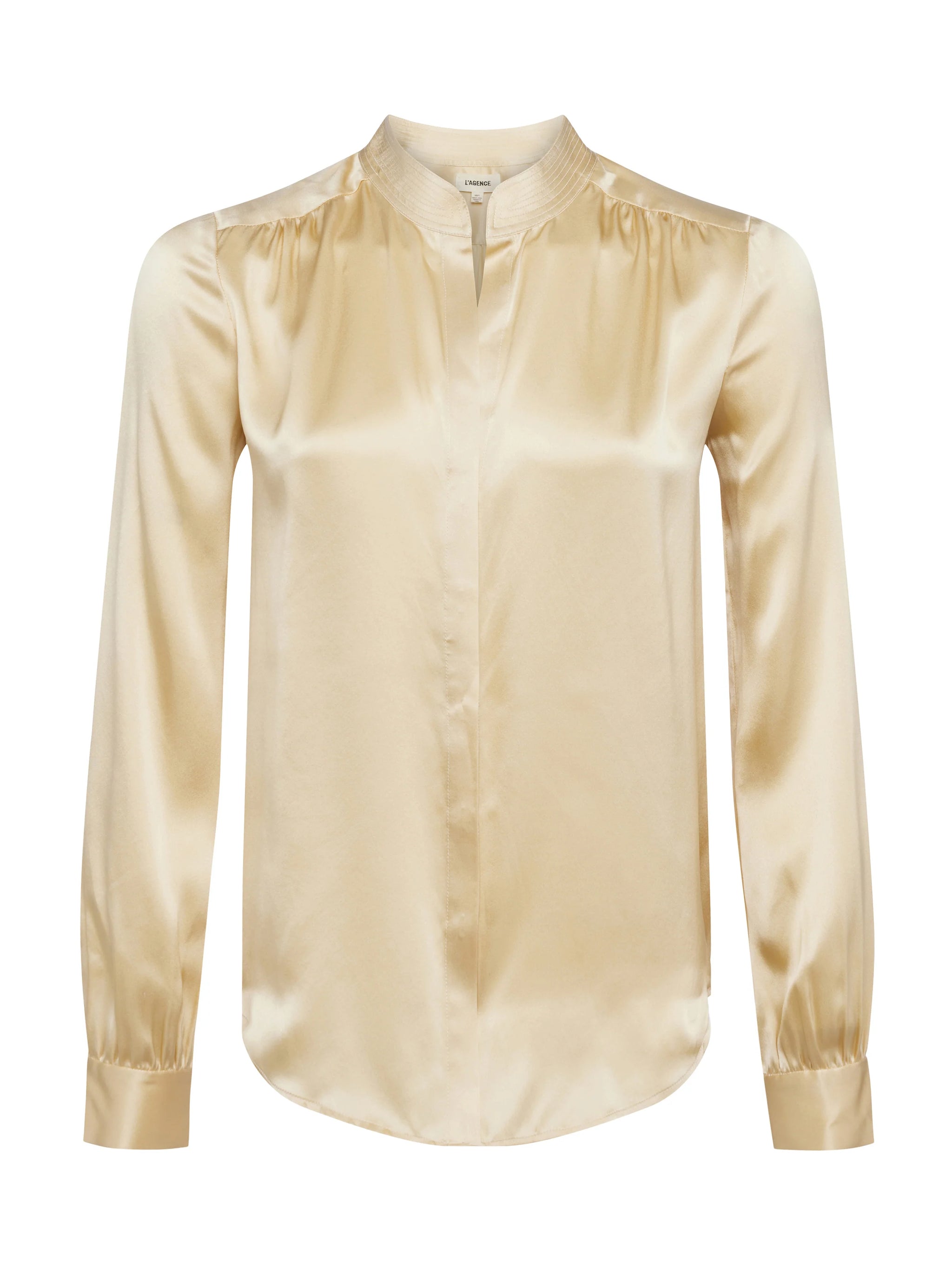 NWOT L’AGENCE Soft Almond deals Silk Buttondown Blouse