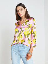 Load image into Gallery viewer, L-Agence-Dani-Silk-Blouse-in-Cotton-Candy-Multi-Lemon
