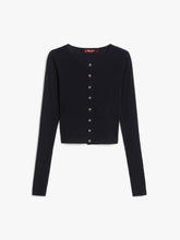 Load image into Gallery viewer, MaxMara-Studio-Feriale-Women-s-Silk-and-Wool-Ribbed-Cardigan-Black
