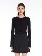 Load image into Gallery viewer, MaxMara-Studio-Feriale-Women-s-Silk-and-Wool-Ribbed-Cardigan-Black
