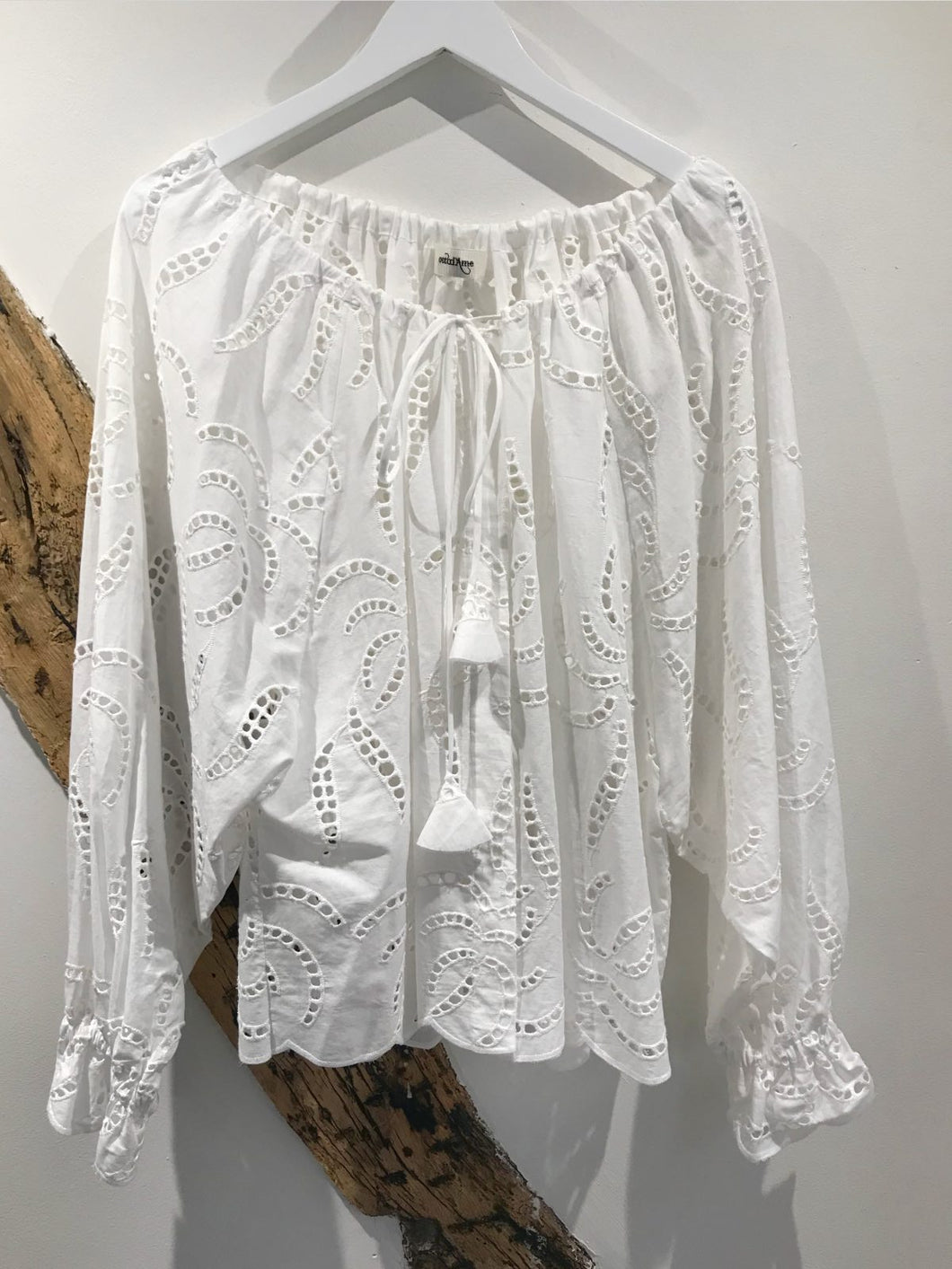 Otto-d-ame-Broderie-Anglaise-Cotton-Shirt-White