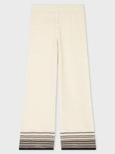 Load image into Gallery viewer, Paul-smith-Women-s-ivory-Cotton-knitted-stripe-trim-Cropped-trousers-W1R-531N-P11125-03
