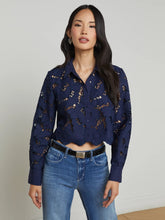 Load image into Gallery viewer, l-agence-womens-seychelle-lace-cropped-blouse-navy-40587PCS_SEYCHELLE
