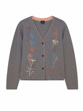 Load image into Gallery viewer, Paul Smith Women&#39;s Embroidered Flowers Knitted Cardigan in Navy
