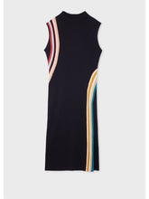 Load image into Gallery viewer, paul-smith-women-s-navy-wool-blend-swirl-stripe-ribbed-midi-dress-W2R-573N-P31305-49
