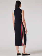 Load image into Gallery viewer, paul-smith-women-s-navy-wool-blend-swirl-stripe-ribbed-midi-dress-W2R-573N-P31305-49
