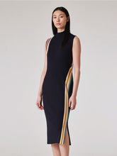 Load image into Gallery viewer, paul-smith-women-s-navy-wool-blend-swirl-stripe-ribbed-midi-dress-W2R-573N-P31305-49
