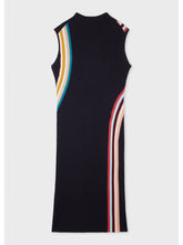 Load image into Gallery viewer, paul-smith-women-s-navy-wool-blend-swirl-stripe-ribbed-midi-dress-W2R-573N-P31305-49
