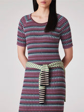 Load image into Gallery viewer, paul-smith-womens-navy-and-purple-stripe-pleated-rib-knit-dress-W2R-547N-P31269-43
